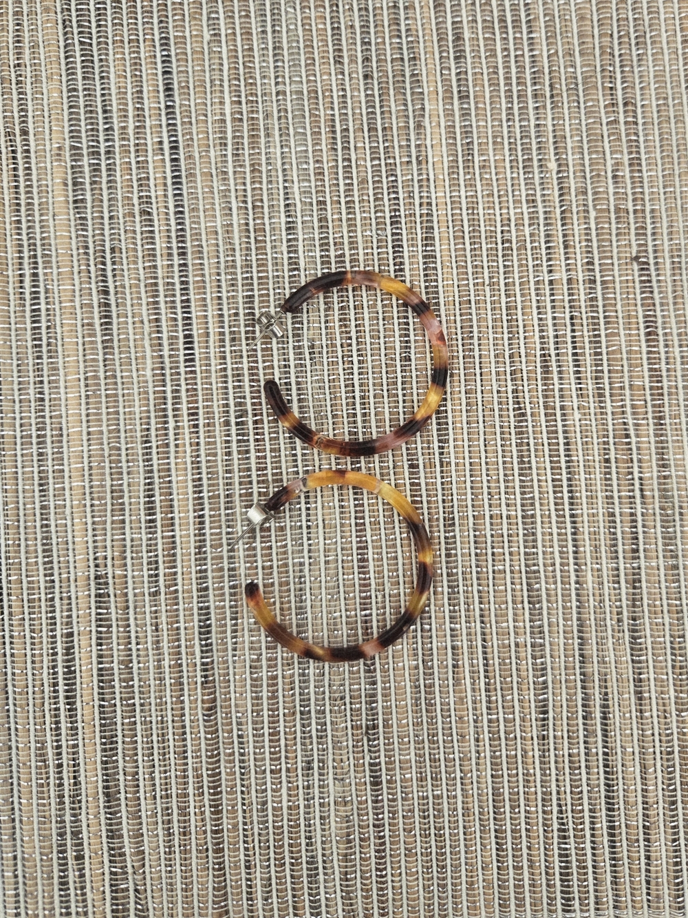 🟡 Tortoiseshell Hoop Earrings - Brown/Amber
